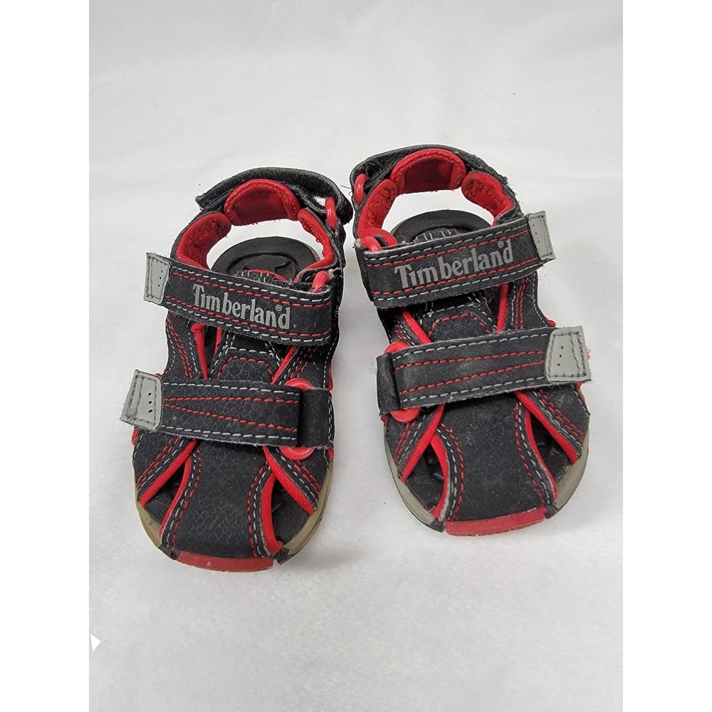 TIMBERLAND Toddler Mad River Sandal 54824 Black Leather Hiking Sz 4